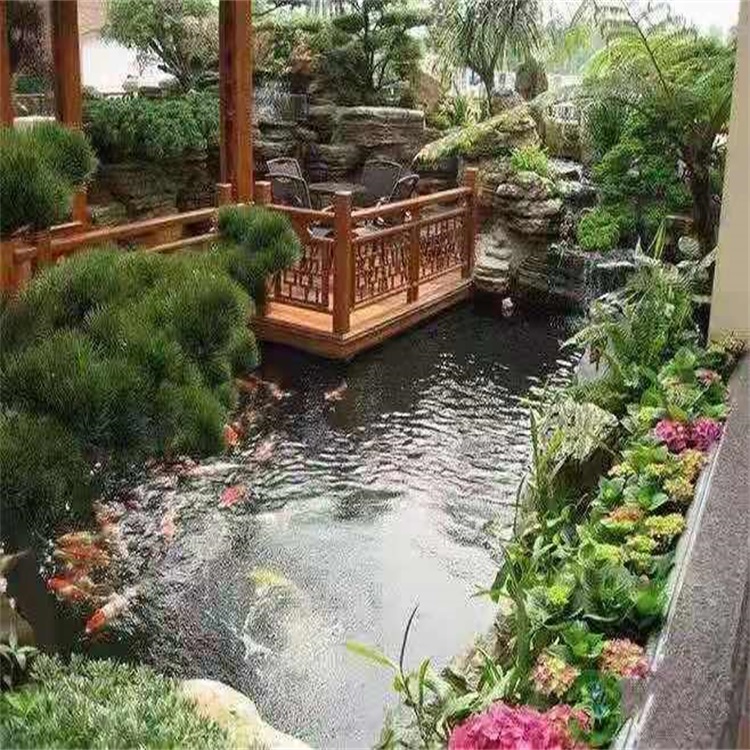 临朐庭院设计鱼池假山建造图